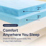 Sure2Sleep Gel Swirl Memory Foam Mattress Topper - 3 Inch, Pressure Relieving, Cooling Comfort - Made in The USA & CertiPUR-US Certified - Softens Firm Beds and Extends Mattress Life - Twin Size Sure2Sleep