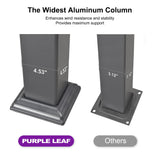 PURPLE LEAF Louvered Pergola 10' x 12' Patio Aluminum Pergola with White Adjustable Rainproof Roof Grey Frame Hardtop Gazebo for Outside Deck Backyard PURPLE LEAF