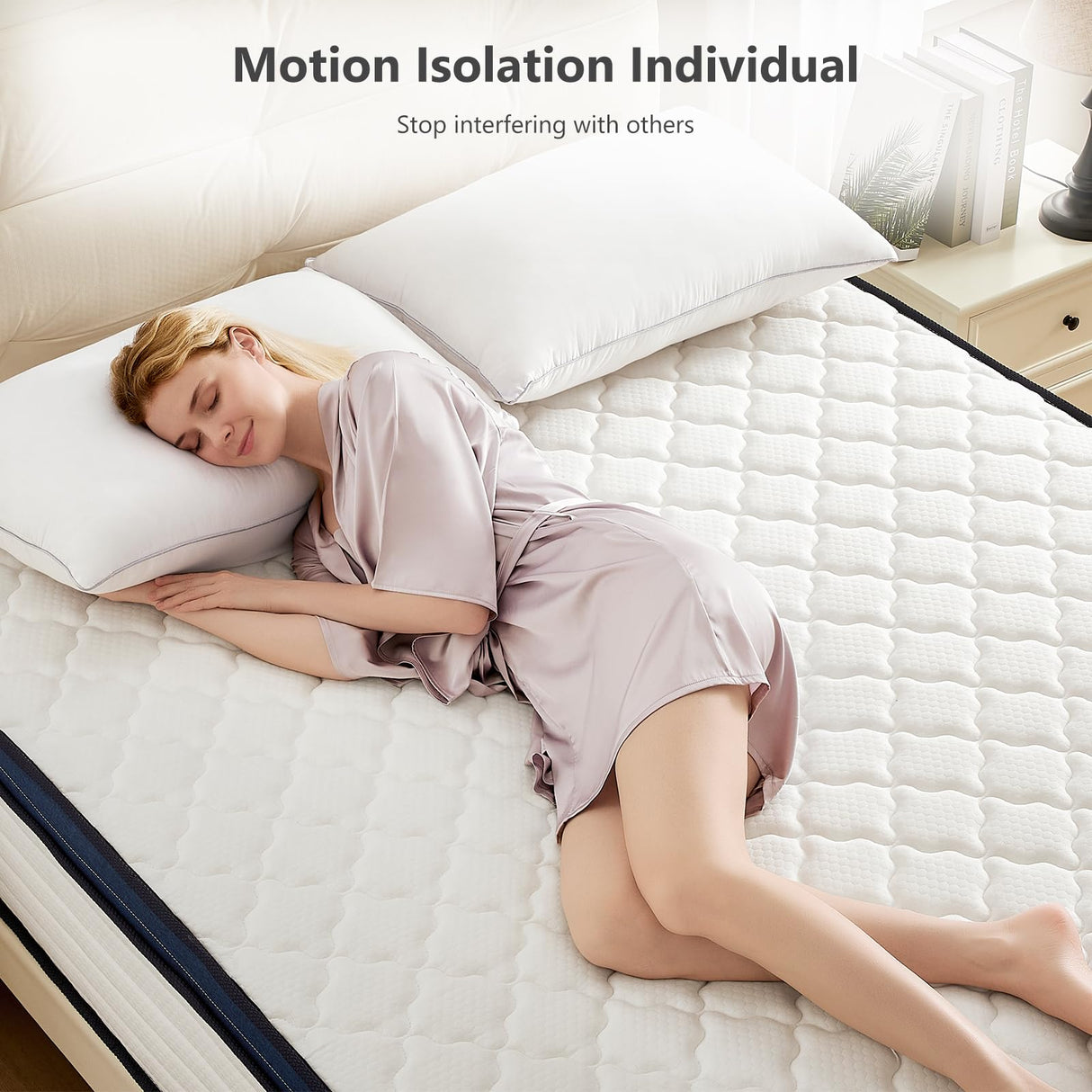 Ablyea Mattress King Size Bed 14 inch Hybrid Mattresses with Pocket Coils Springs, Pressure Relieve, Motion Isolation, Edge Support, CertiPUR-US & Oeko-TEX Certified Medium Firm Ablyea