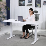 ApexDesk K Series 60" x 27" Electric Height Adjustable Standing Desk with LED Memory Controller (White) ApexDesk