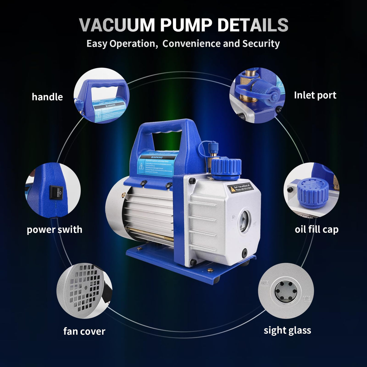 NOVORIK Vacuum Chamber with Pump Kit 3.6CFM 1/4HP Single Stage Vacuum Pump with Acrylic Lid Vacuum Chamber Kit for Stabilizing Wood, Degassing Silicone, Epoxies novorik