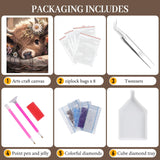 Cow Diamond Art Kits for Adults, Highland Cow Diamond Painting Kits for Adults Beginners, DIY 5D Diamond Painting with Round Gem Art Kits for Gift Home Wall Decor 12x16 Inch Fountor