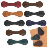 GGSTDDUP 8 Pcs Leather Magnetic Bookmarks,Retro Magnetic Bookmark Holder,Double-Sided Magnetic Buckle for Wallet,PU Leather Bookmark Gift Suitable for Reading Lovers(Dark Colour) GGSTDDUP