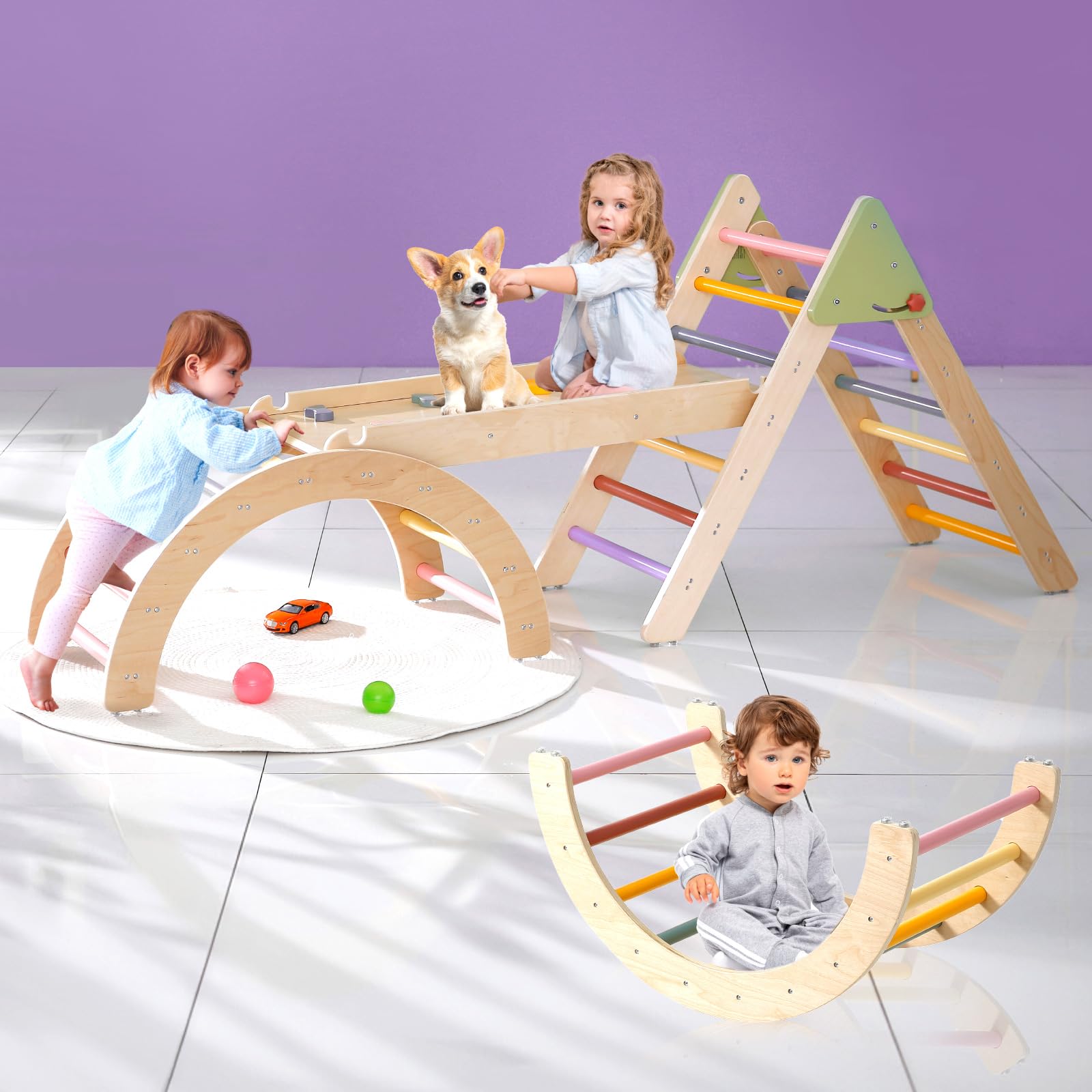 3-in-1 Foldable Piklers Triangle Set Safe Montessori Wooden