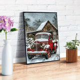 GEMFAMILY Winter Car Diamond Art Kits for Adults, 5D Diamond Painting Kits for Beginners,DIY Round Full Drill Diamond Painting Kits for Home Wall Decor 12 x 16 Inch GEMFAMILY