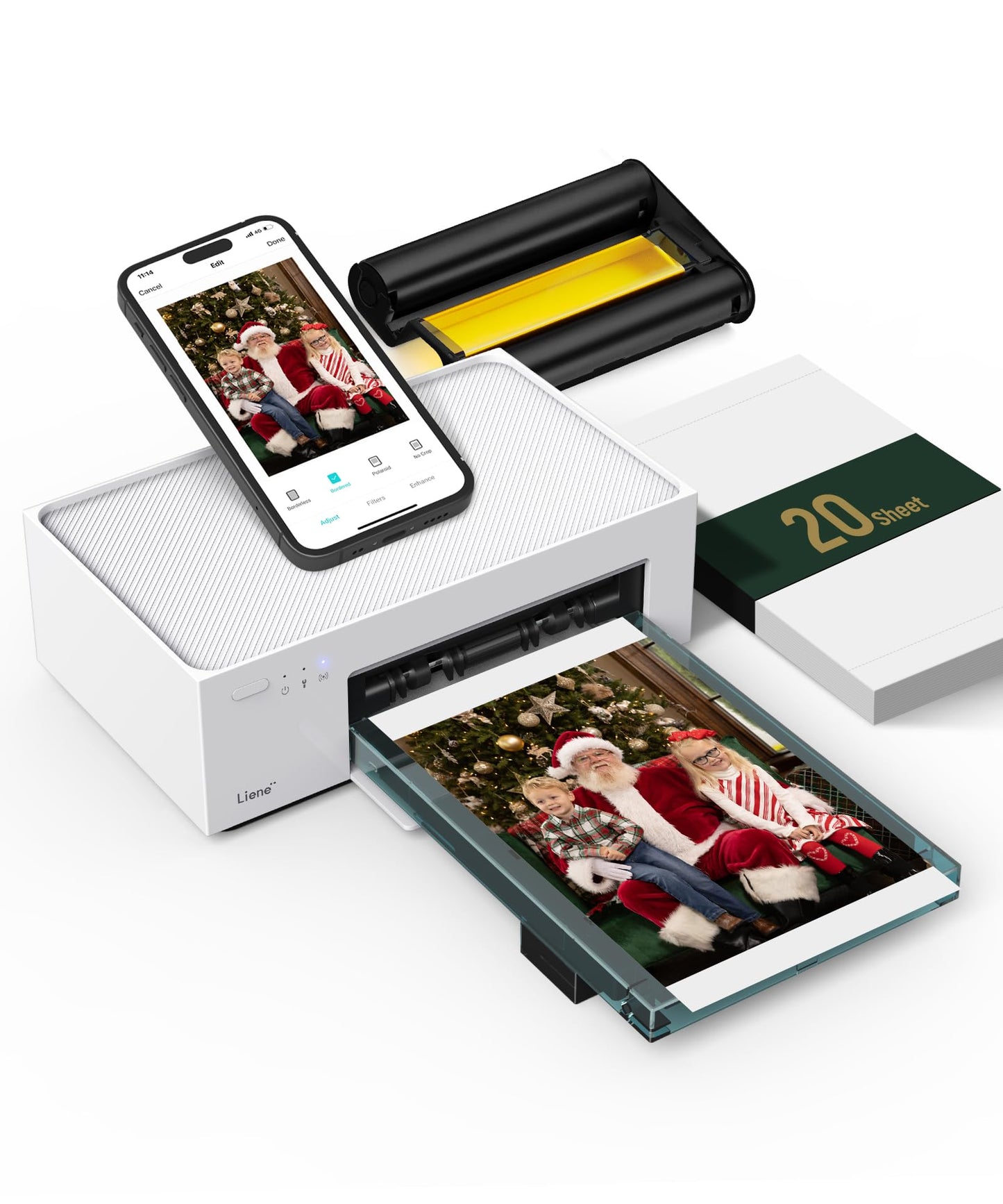 Liene 4x6'' Photo Printer, Wi-Fi, 20 Sheets, Full-Color, Instant Printer for iPhone, Android, Smartphone, Thermal dye Sublimation for Home Use