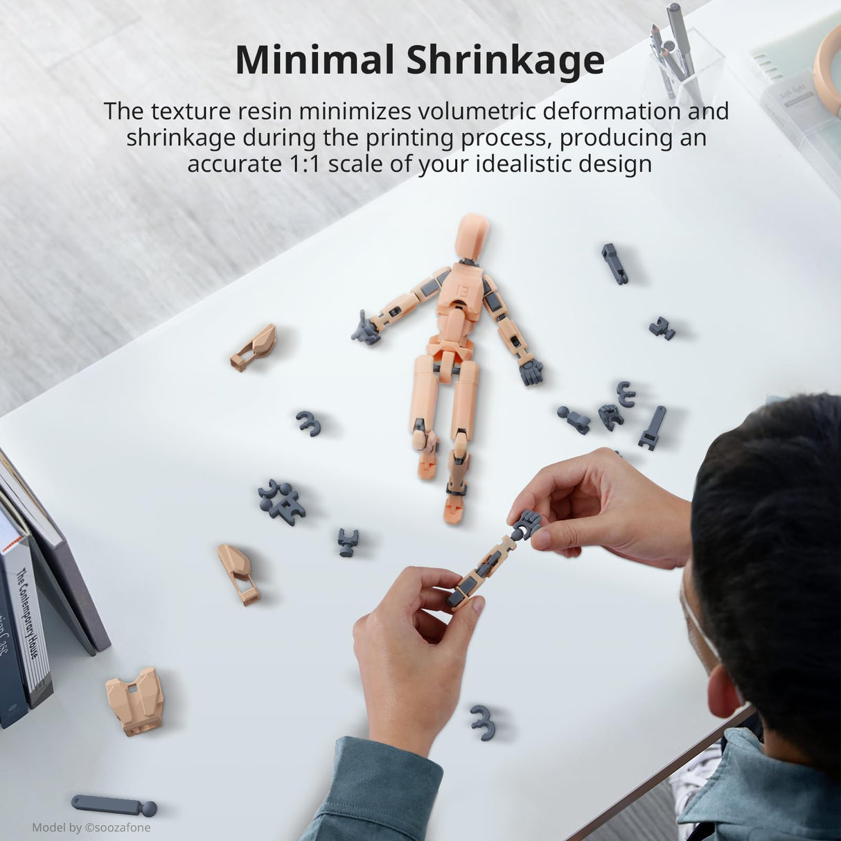 ANYCUBIC 14K 3D Printer Resin, Superior Precision Texture Resin, Model Matte Finish, Lower-Odor, Upgraded Toughness 3D Printing Resin for All LCD Resin 3D Printers (Grey, 1kg) ANYCUBIC