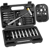 BESTNULE Punch Set, Pin Punches, Punch Tool, Roll Pin Punch Set, Made of High Quality Metal Material Including Punches and Hammer, Mechanical Repair Tool, with Organizer Storage Box (with Bench Block) BESTNULE