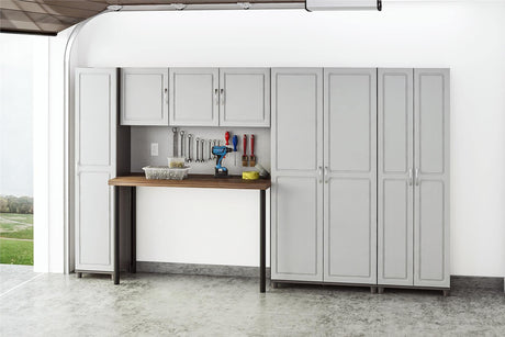 SystemBuild Evolution Kendall 36" Utility Storage Cabinet, Graphite Gray/Light Gray SystemBuild