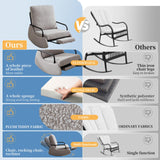 ASAHREE Nursery Rocking Chair, Teddy Upholstered Glider Rocker Modern Accent Chair Padded Seat with High Backrest,Comfy Side Chair for Nursery,Living Room Bedroom Offices, Gray ASAHREE