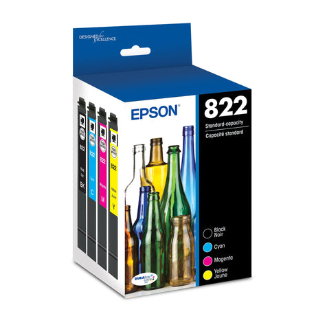 EPSON 822 DURABrite Ultra Ink Standard Capacity Black & Color Cartridge Combo Pack (T822120-BCS) Works with WorkForce Pro WF-3820, WF-3823, WF-4820, WF-4830, WF-4833, WF-4834 Epson