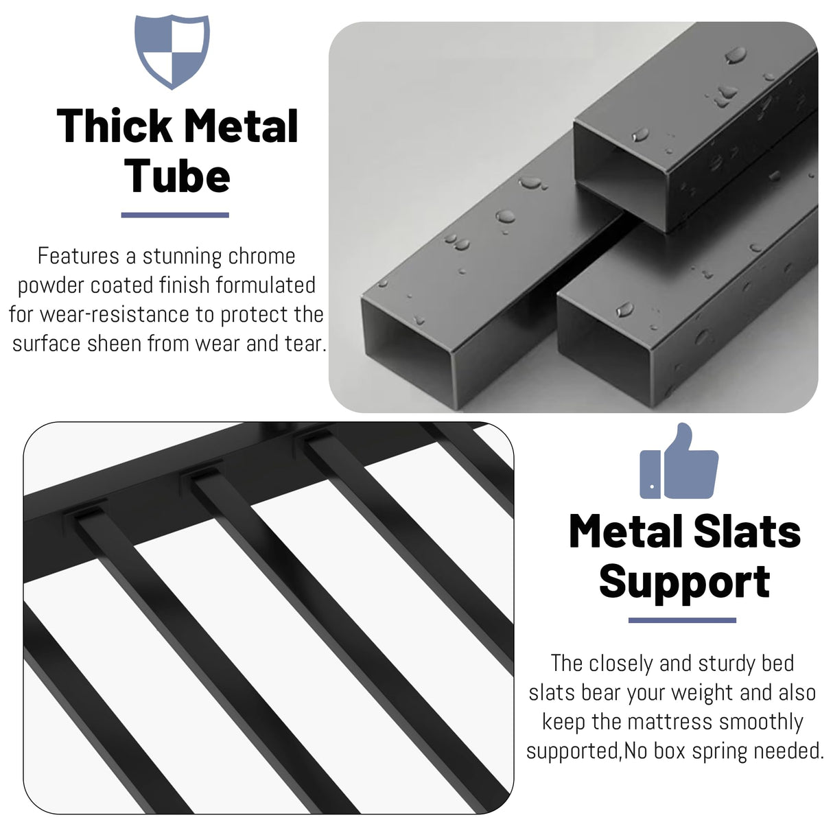 Mirightone Queen Over Queen Bunk Beds for Adults, Metal Bunk Bed Queen Size with Storage Shelf,Heavy-Duty Bunk Bed Frame with Ladder and Slats Support for Boys Girls,Space-Saving,Noise Reduced,Black Mirightone