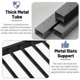 Mirightone Queen Over Queen Bunk Beds for Adults, Metal Bunk Bed Queen Size with Storage Shelf,Heavy-Duty Bunk Bed Frame with Ladder and Slats Support for Boys Girls,Space-Saving,Noise Reduced,Black Mirightone