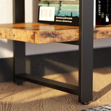 Ironck Double Wide Industrial 5-Tier Bookshelf with Open Shelves in Vintage Brown IRONCK