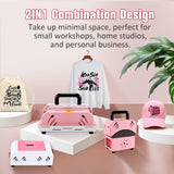 BetterSub 2in1 Combo Mini Portable Hat Press Heat Press Machine for Caps, T-Shirts, Bags, Handheld Easy Press for Vinyl, Sublimation, Heat Transfer Projects (Pink) BetterSub