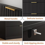 MAISONARIA Black Dresser for Bedroom, 9 Drawer Double Dresser, Modern Chest of Drawers for Bedroom, Living Room, Entryway and Closet, 63" L x 15.7" D x 31.5" H MAISONARIA