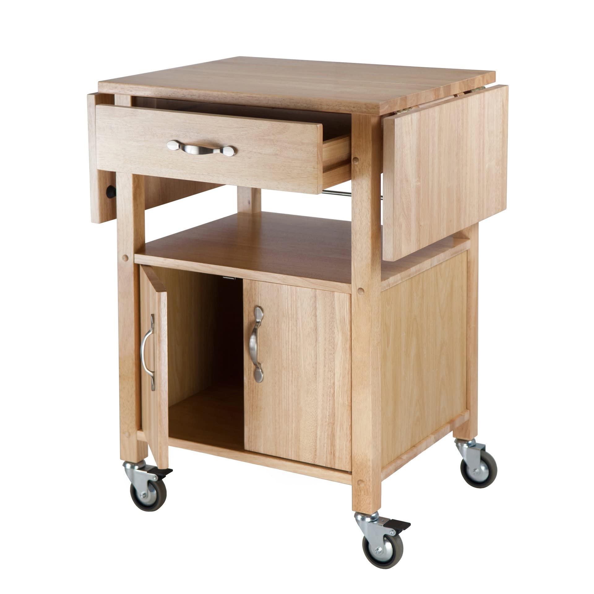 Winsome Wood Drop-Leaf Kitchen Cart - WoodArtSupply