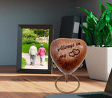 5MOONSUN5 Wooden Heart Urn Keepsake Cremation Urn for Human pet Ashes Handcrafted Urn Heart Shaped - Perfect for Adults & Infants with Brass Stand 3 5MOONSUN5