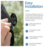 SUN AWAY Portable Blackout Curtain with Suction Cups - Premium Easy Install Shade No Tools Required - Temporary Blinds, Perfect for Baby Nursery or Dorm Room - with Travel Bag (66” Long x 51” Wide) SUN AWAY