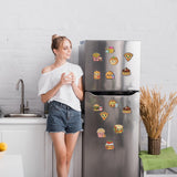 INCOK Refrigerator Diamond Art Magnets - 12 PCS DIY Diamond Painting Fridge Magnets with Cute Hamburg Fries Pizza Popcorn Sandwich Cake Pattern Fast Food Home Decors Birthday Gift for Adults Beginners INCOK
