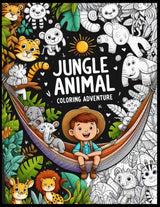 Jungle Animal Coloring Adventure for Kids – Part 1 | Fun & Educational Black and White Activity Book for Ages 2–8 | Includes 40 Jungle-Themed Animals, Coloring Pages, and Certificate WoodArtSupply