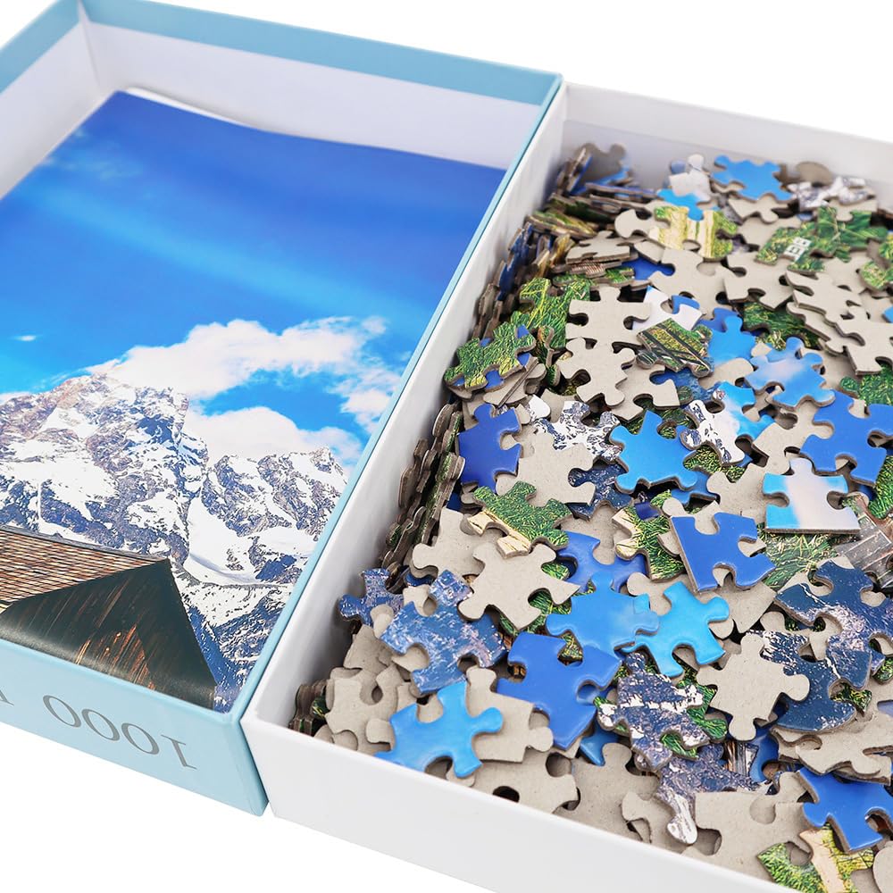 BEDUKE Jigsaw Puzzles for Adults 1000 Pieces Grand Teton National Park Precise Interlocking Thick Sturdy Cardboard Family Game 1000 Piece Puzzle Age 14+ BEDUKE