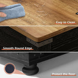 MaverickFurni Farmhouse Coffee Table with Storage, Lift Coffee Tables for Living Room, Square Coffee Table with Wood Gourd Feet and Hydraulic Gas Rod (Black) MaverickFurni