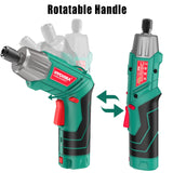 Cordless Screwdriver, HYCHIKA 4V 2.0Ah Electric Screwdriver Rechargeable Screw Gun & Bit Set, Front LED and Rear Flashlight, Ratchet Wrench, DC Charging with USB Cable, 36pcs Accessories HYCHIKA BETTER TOOLS FOR BETTER LIFE