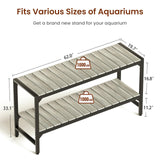 Tatub 55-90 Gallon Fish Tank Stand, Metal Aquarium Stand with 2-tier Open Shelves & Thickened Slats, Heavy Duty Metal Large Aquarium Stand for up to 6 Total Aquariums, 1000 LBS Capacity Per Shelf Tatub