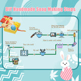 EDSRRDRUS Pink Soap Making Kit for Adults - 2lbs Glycerin Melt & Pour Soap Base, Essential Oils, Dyes, Easter Bunny Egg Flower Molds & Complete Soap Making Supplies EDSRDRUS