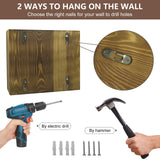 Hidden Wall Gun Safe for Home,BRXOZLE Solid Wooden Hidden Gun Storage,Indoor Concealment Furniture Upgraded 2 in1 Handgun Shelf Picture Frames Box for Home Pistols Handgun Valuables WoodArtSupply