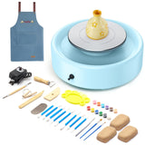 Alldeer Mini Pottery Wheel Machine - 6" Upgraded Clay Wheel for Beginners & Kids, 75W Motor, Adjustable Speed, Low Noise Ceramic Making Kit with 18PCS Sculpting Tools, Ideal for Home DIY Alldeer