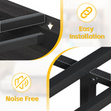 Lifezone Queen Bed Frame with Headboard, Queen Bed Frame with High Storage Bookcase Headboard, 4 Storage Drawers & Charging Station, No Box Spring Needed/Noise Free/All-Metal Support, Rustic Grey Lifezone