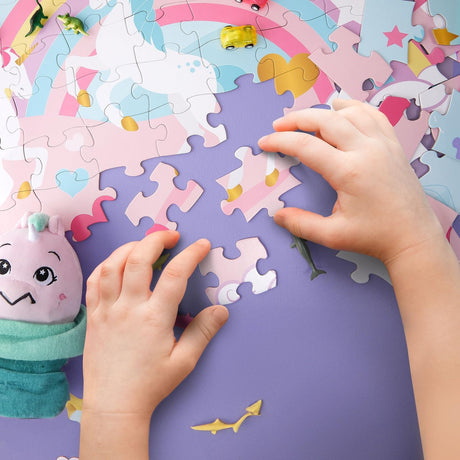 Blue Panda Giant Unicorn Floor Puzzle for Kids - 100 Pieces, 2.3 x 3 Feet, Large Rainbow Unicorn Jigsaw Puzzle for Girls and Boys BLUE PANDA