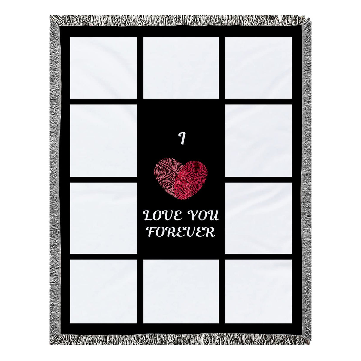 Yunhuy Sublimation Blanks Throw Blanket 1/9/15/20 Printable Panels,Super Soft 330GSM Flannel Plush Sublimation Custom Personalised Photo Blanket (I Love You 10 Panels, 50'' x 40'') Yunhuy