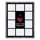 Yunhuy Sublimation Blanks Throw Blanket 1/9/15/20 Printable Panels,Super Soft 330GSM Flannel Plush Sublimation Custom Personalised Photo Blanket (I Love You 10 Panels, 50'' x 40'') Yunhuy