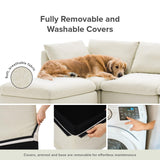 mopio Oversized Modular Sectional Sofa with Fully Removable Covers and Storage, Convertible U & L Shaped Sectionals, Modern Cloud Couch for Living Room with Ottoman Chaise, 4 to 8 Seats, Off White mopio