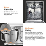 Mini Angel Stand Mixer,10-Speed 5QT Kitchen Electric Mixer,Tilt-Head Food Mixer with Dough Hook, Wire Whisk, Flat Beater, Stainless Steel Bowl (Silver) Mini angel