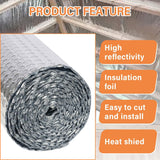 VUAOHIY Double Reflective Insulation Roll, 47''X15' Double-Sided Aluminum Bubble Insulation Roll, Rv Window and Window Insulation for Winter and Summer, Garage Door, Roof, Car VUAOHIY