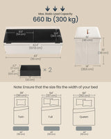 SONGMICS HOME Storage Ottoman Bench, Storage Chest, 15 x 43 x 15 Inches, Foot Rest Stool, End of Bed Bench, Load up to 660 lb, for Living Room, Bedroom, Entryway, Cream White ULSF097W01 SONGMICS HOME