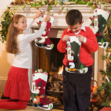 Dreampark Christmas Stockings 4 Pack 18" Big Xmas Stockings Decoration - Santa Snowman Reindeer Penguin Family Stockings for Home Decor Set of 4 Dreampark