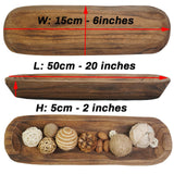S-SNAIL-OO Wooden Dough Long Bowls Decor, Baguette Bowl Wooden Large Dough Bowl Centerpieces for Home, Rustic Wooden Decorative Bread Fruit Tray (20×6×2'') S-SNAIL-OO