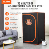 VEVOR Portable Steam Sauna Tent Full Size, 1000W Personal Sauna Blanket Kit for Home Spa, Detoxify & Soothing Heated Body Therapy, Time & Temperature Remote Control with Floor Mat, 2.9’x 2.9’x 5.25’ VEVOR