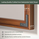 TokeShimi 60x36 Inch Rustic Wooden Framed Bathroom Mirror Over Sink, Pine Wood for Farmhouse Mirror, Water-Proof, French Cleats Installation, HD-Reflection and Shatter-Proof Glass TokeShimi