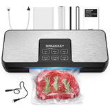 SPACEKEY Vacuum Sealer Machine, 85Kpa Food Sealer with Bag Roll Storage Space, 8-in-1 Food Vacuum Machine, Pulse Function, Dry&Moist Modes, Built in Cutter, Bag Roll included, Silver Spacekey