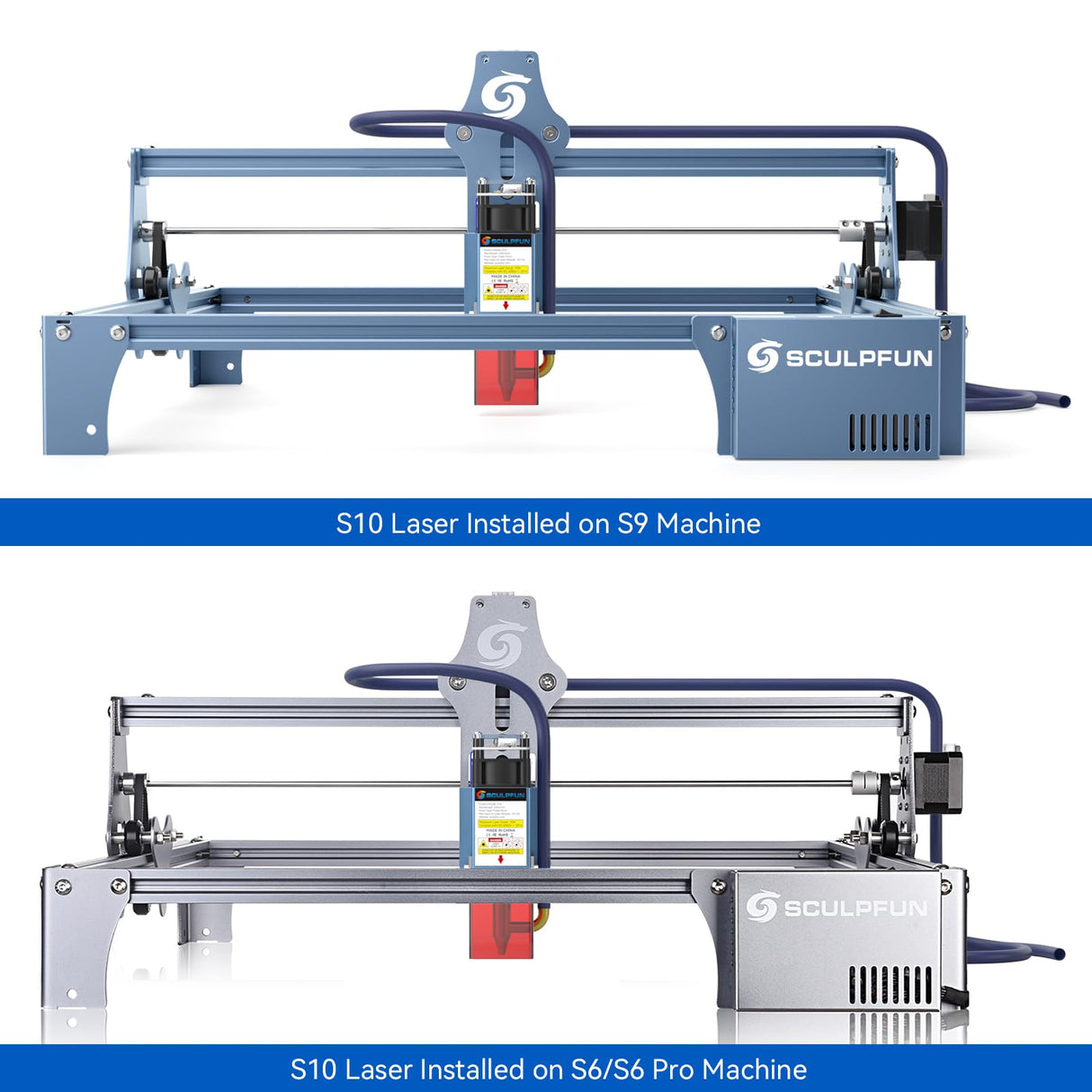 SCULPFUN S10 Laser Module for Laser Engraver,for S9 S10 S6 Pro Laser Engraving Machine,90W Effect Cutting Tool,with Air Nozzle,Detachable Eye Protection,Clean Cut Engraving Wood Metal Acrylic SCULPFUN
