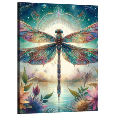 AIBOERL Dragonfly Diamond Art Kits for Adults,Dragonfly 5D Diamond Painting Kits for Adults Beginners,DIY Full Round Drill Diamond Dot Painting Gem Art Kits for Adult, Home Wall Decor 12x16Inch