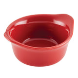 Rachael Ray Solid Glaze Ceramics Round Ramekins/Dipping Cup Set, 4 Piece, Red Rachael Ray