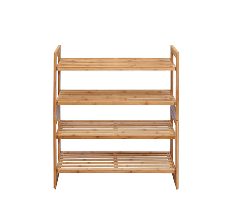 TRINITY Basics 2-Tier Stackable Bamboo Shoe Rack - (2 Pack) (TBFLNA-24112) TRINITY