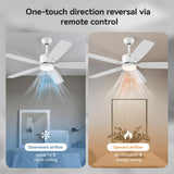 SUNMORY 52" Ceiling Fans with Lights, Smart Ceiling Fan with APP and Remote Control, Reversible DC Motor, Noiseless, Stepless Dimmable, Modern Ceiling Fan for Indoor/Outdoor Use, White SUNMORY